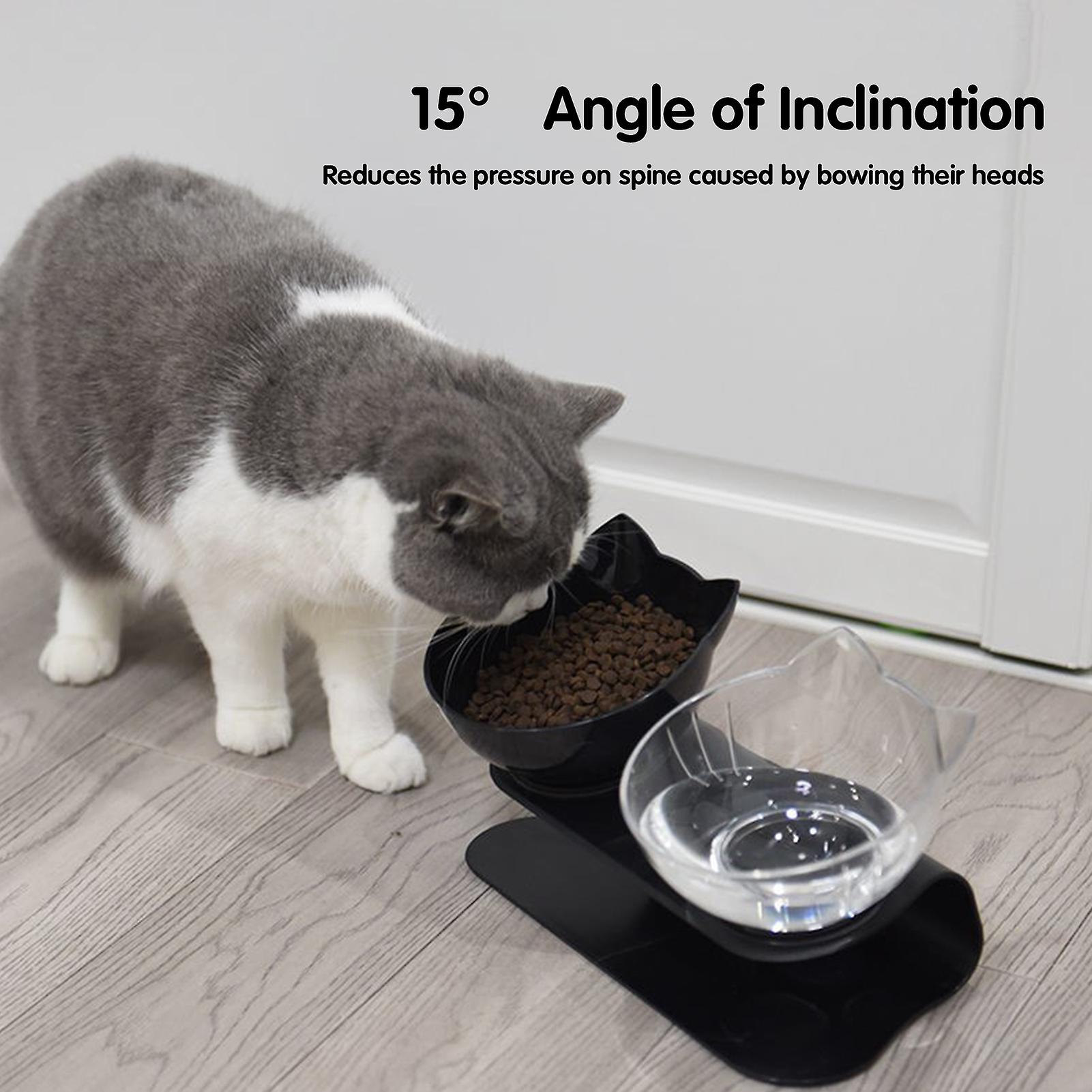 Cats Food Bowl Pet Feeding 15 Tilted Basic Bowl Detachable Food Containers Raised With Stand  3