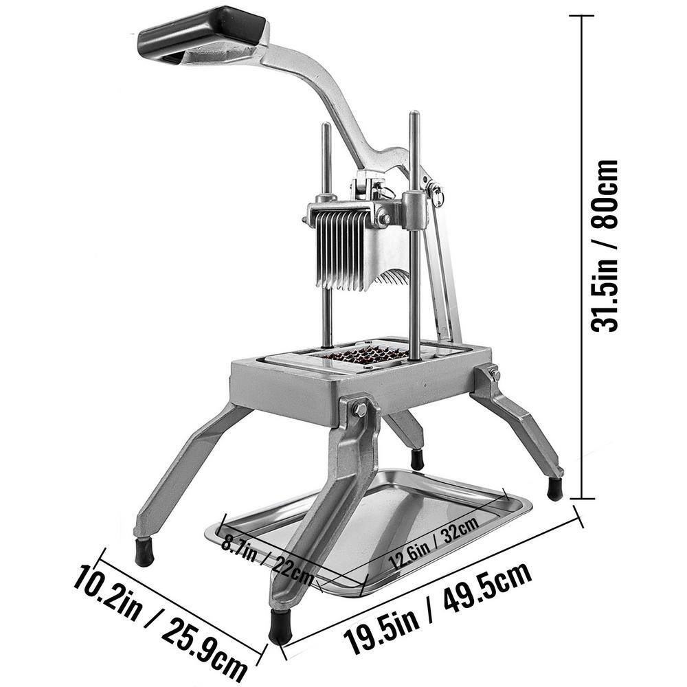 VEVOR Commercial Vegetable Fruit Dicer 38 in. Blade Onion Cutter Heavy Duty Stainless Steel Chopper Tomato Slicer with Tray QPJDGNSD3-8YCBLX1V0