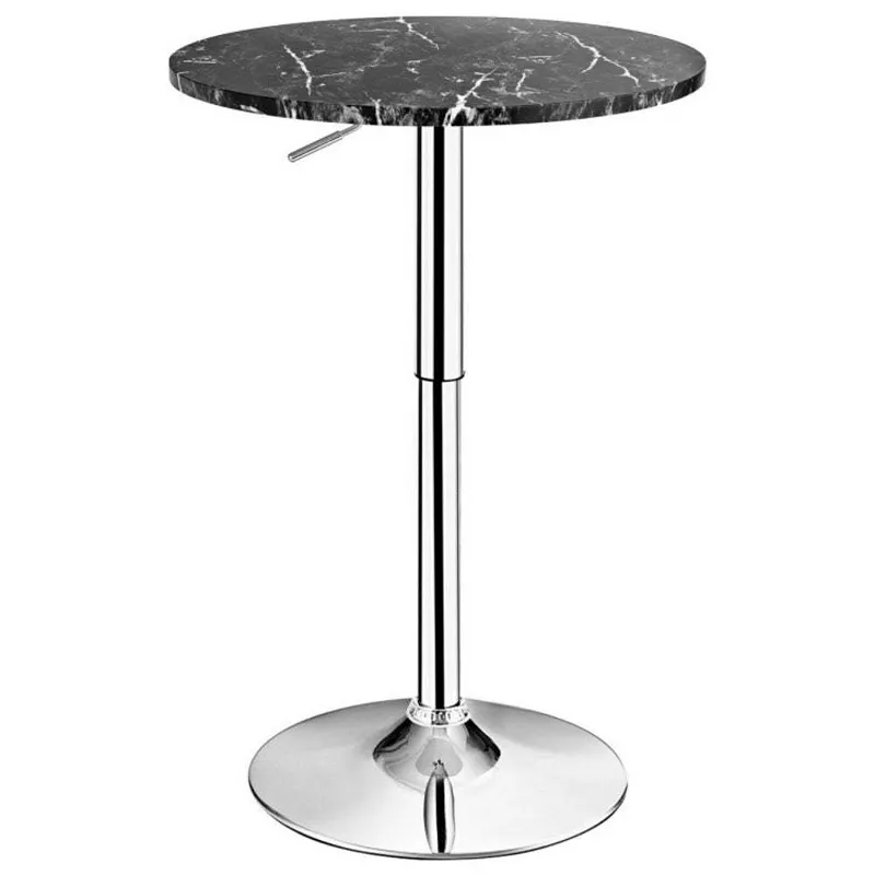 Hivago 360▲ Swivel Cocktail Pub Table with Sliver Leg and Base