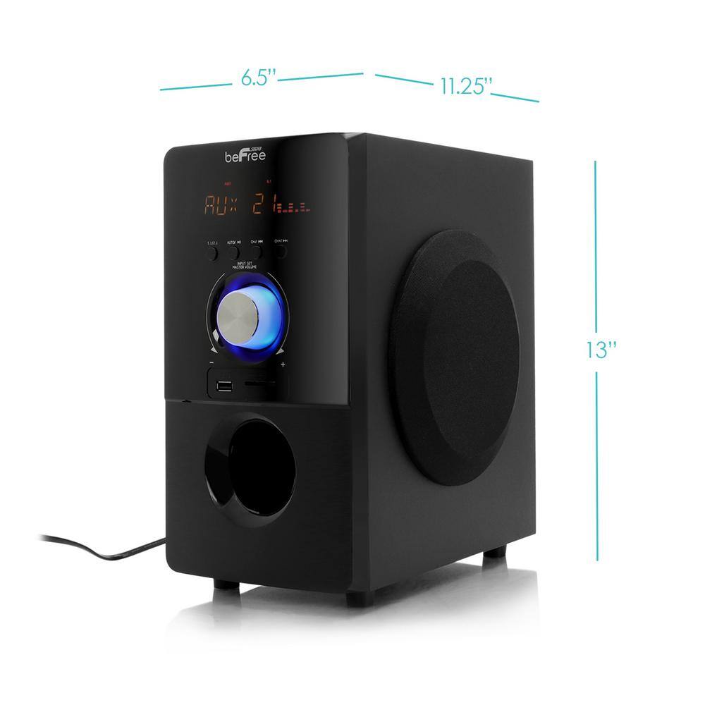 BEFREE SOUND 5.1-Channel Surround Sound Bluetooth Speaker System in Black 98595498M