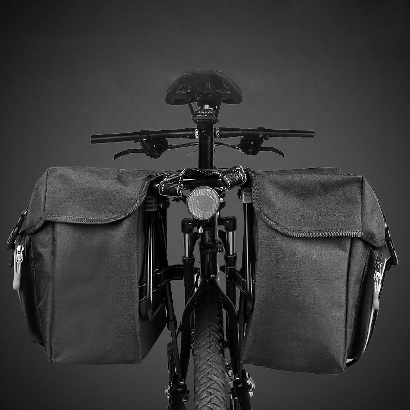 Custom Logo Bike Bicycle Rear Rack Saddle Bag Waterproof Cycling Travelling pannier bags