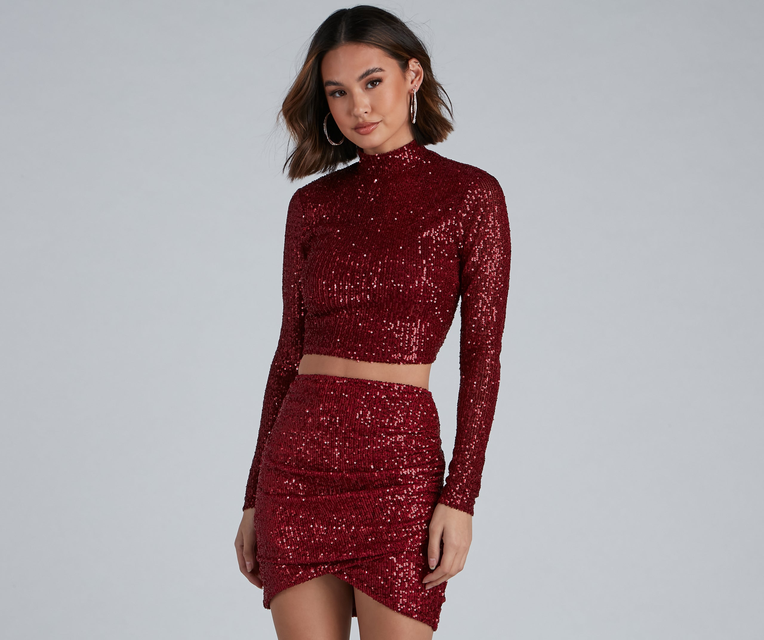 Holiday Sparkle Sequin Crop Top