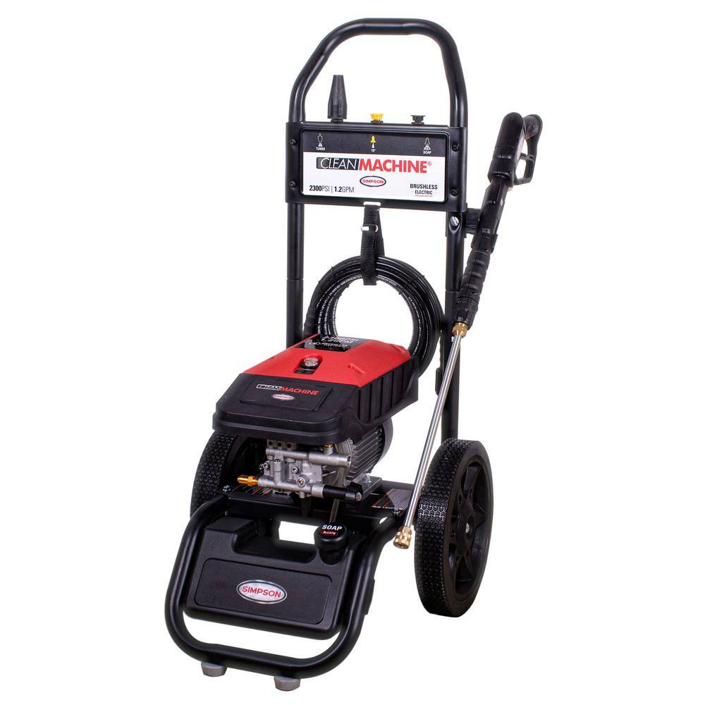 SIMPSON Clean Machine 2300 PSI 1.2 GPM Electric Cold Water Pressure Washer with Hassle-Free Brushless Electric Motor CM60976-S