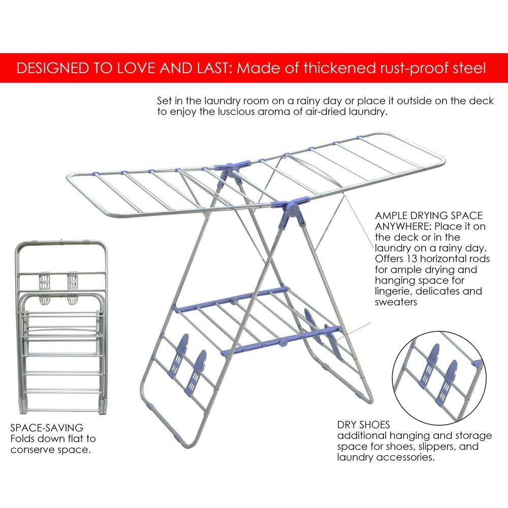 Home Basics 20.00 in. x 41.00 in. Grey Steel Garment Rack HDC50589