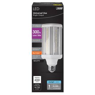 Feit Electric 300-Watt Equivalent Corn Cob High Lumen Daylight (5000K) HID Utility LED Light Bulb (4-Pack) C40005KLEDG2HDRP4