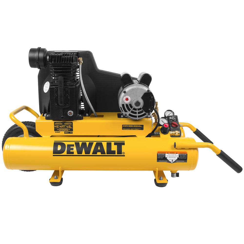 DEWALT 8-Gallon Portable 155-PSI Electric Twin Tank Wheelbarrow Air Compressor DXCMTA1980854 from DEWALT