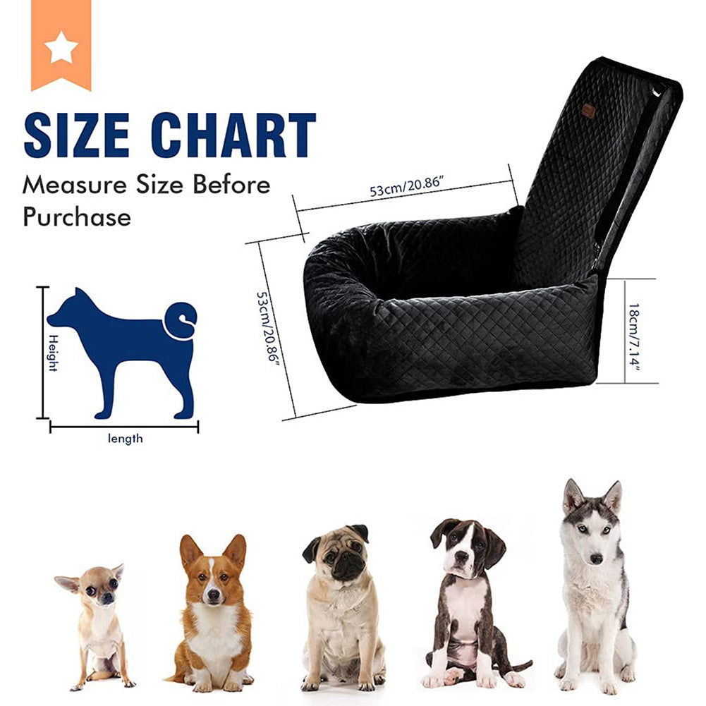 Dog car seat pet booster seat pet travel safety car seat， made of materials that are safe and comfortable for dogs and can be removed for easy cleaning.