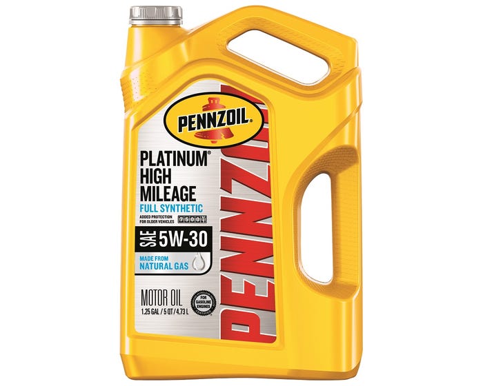 Pennzoil Platinum High Mileage Full Synthetic 5W-30 Motor Oil， 5-Quart - 550045195