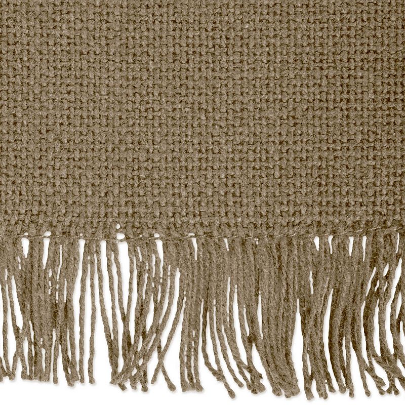 72 Solid Stone Brown Fringed Table Runner