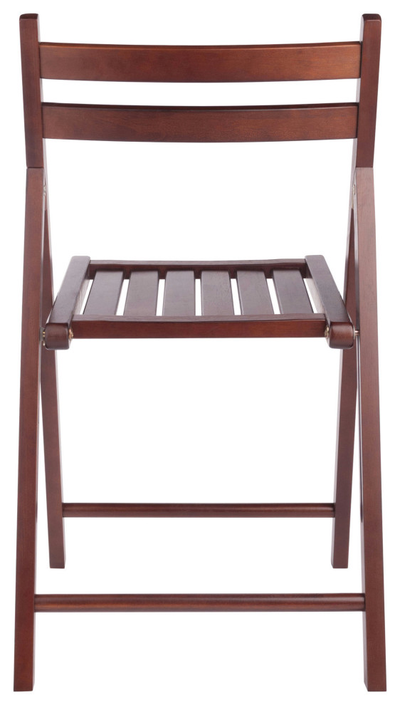 Robin 4 Pc Folding Chair Set  Walnut   Transitional   Folding Chairs And Stools   by Kolibri Decor  Houzz