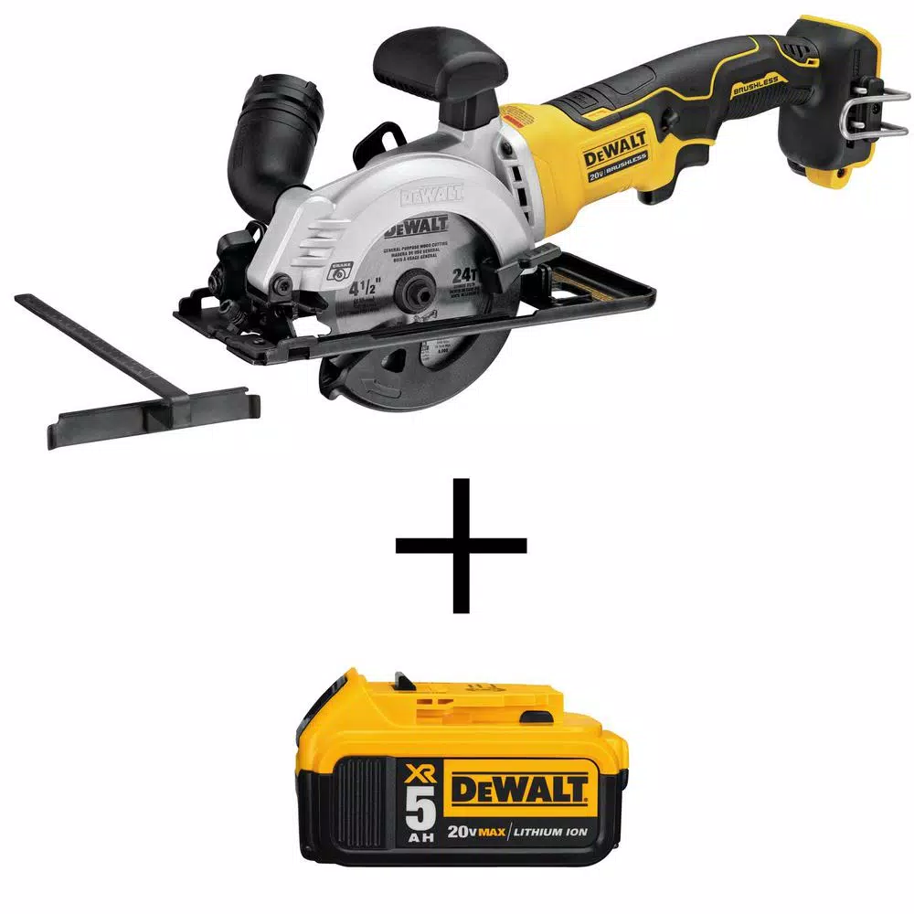 DEWALT ATOMIC 20-Volt MAX Cordless Brushless 4-1/2 in. Circular Saw with (1) 20-Volt Battery 5.0Ah and#8211; XDC Depot