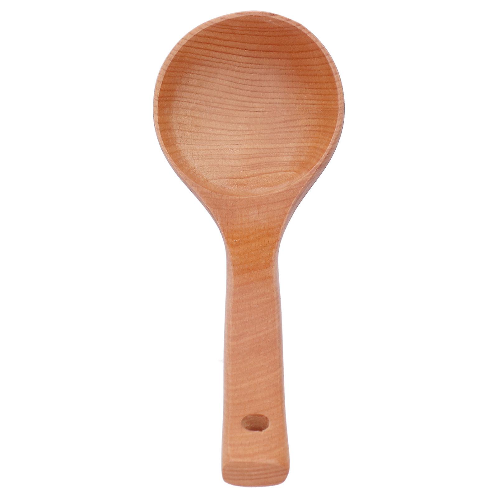 Soup Wooden Spoon With Hanging Hole Long Handle Lightweight 27.5x7.5cm/10.8x2.9in