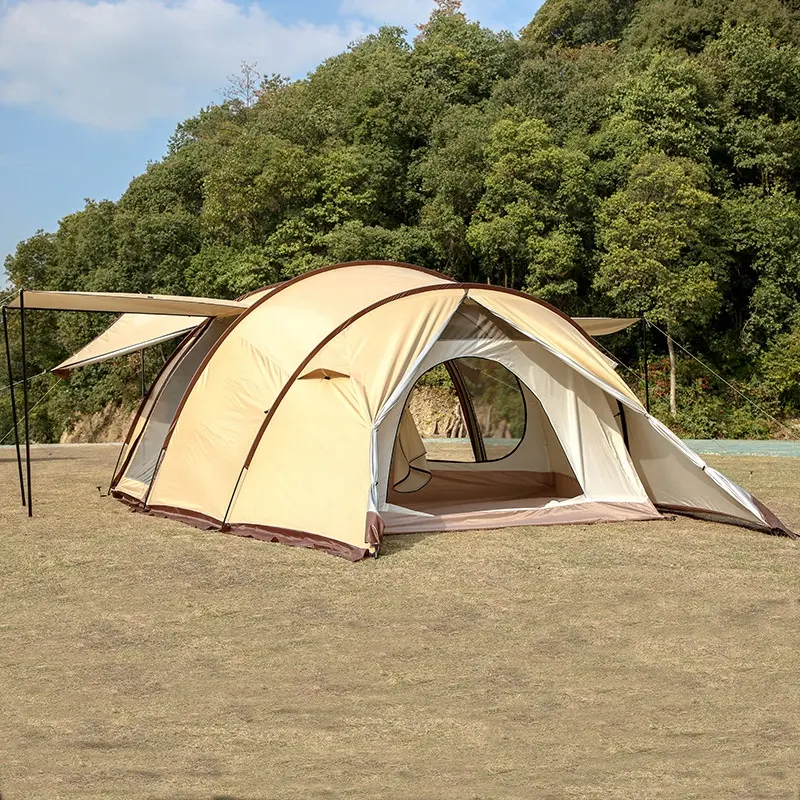 Hiking Outdoor luxury camping tent waterproof camping tube tent large tunnel tent  for sale