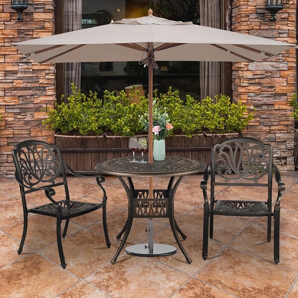 Courtyard Round Top Cast Aluminum Table