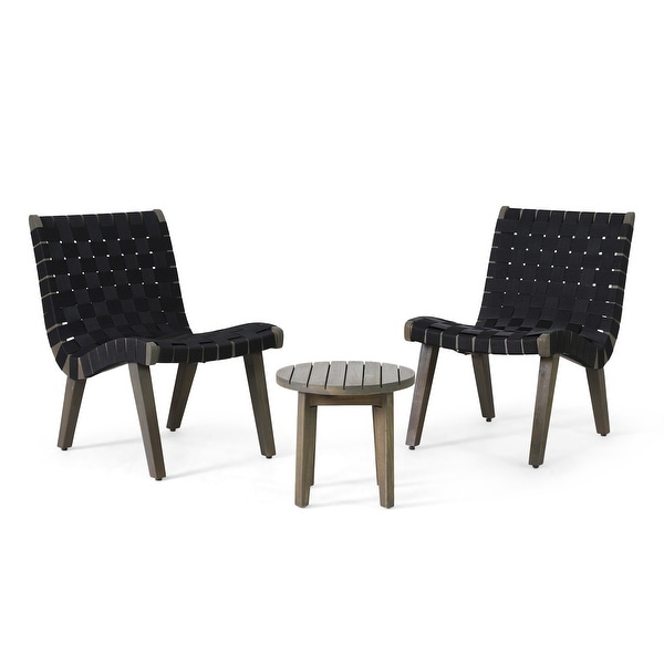 Charlotter Outdoor Rope and Acacia Wood Outdoor Chat Set by Christopher Knight Home