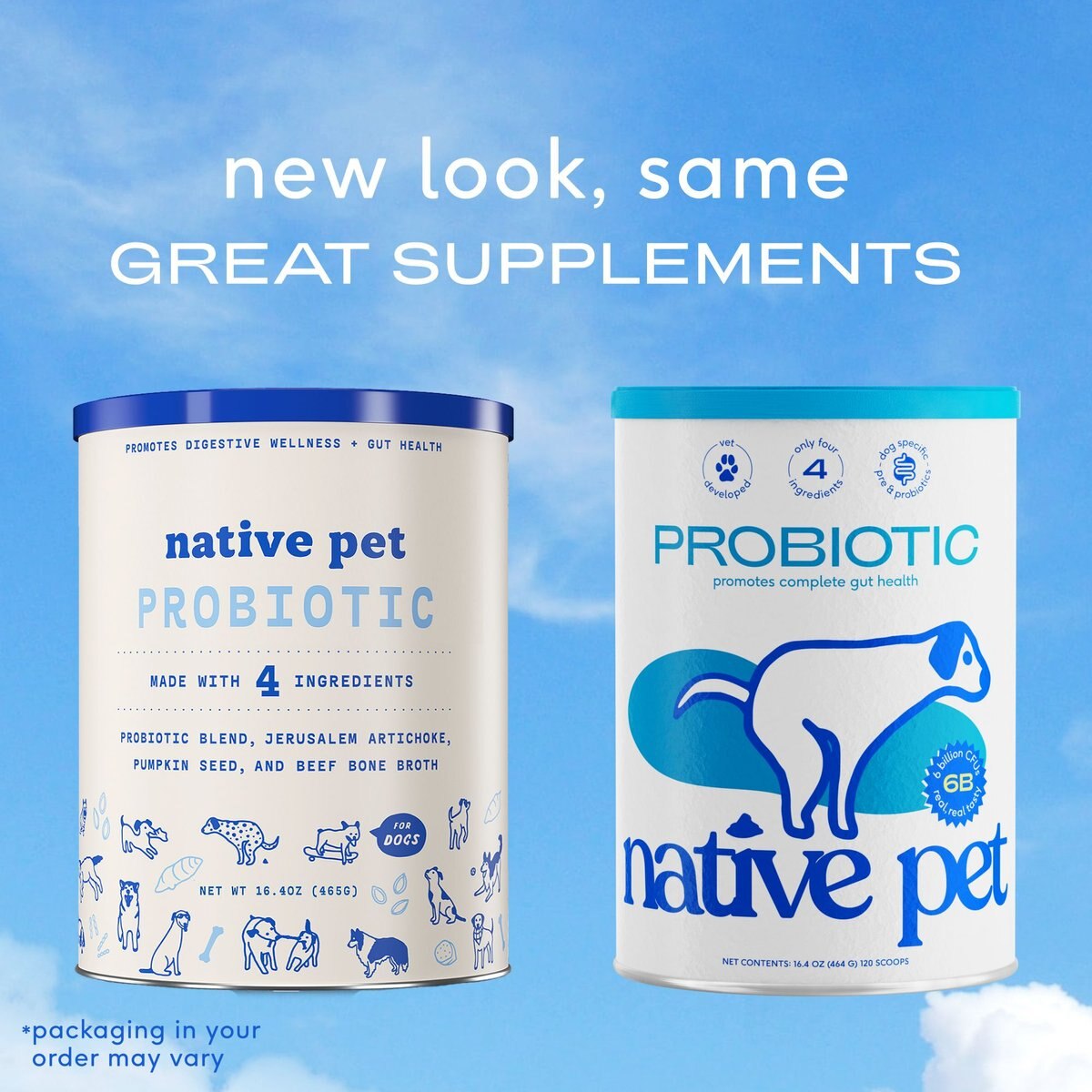 Native Pet Vet-Formulated Probiotic and Prebiotic Digestive Issues Powder Supplement for Dogs