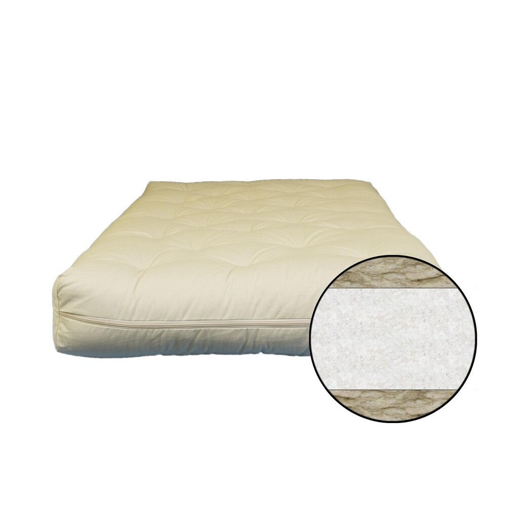 8 inch Cotton and Wool Fiber Futon Bed Mattress With Cotton Case