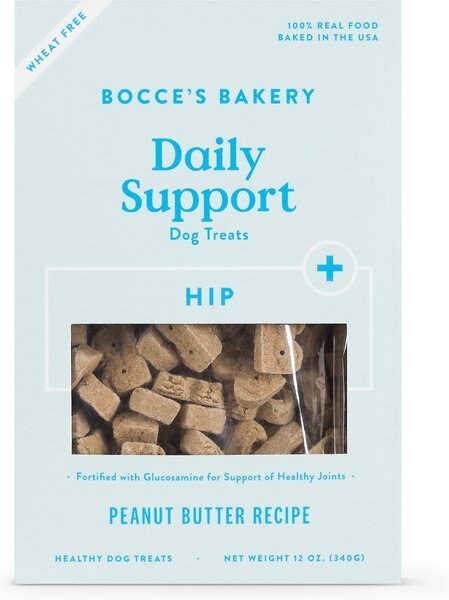 Bocce's Bakery Daily Support Hip Aid Peanut Butter Recipe Dog Treat