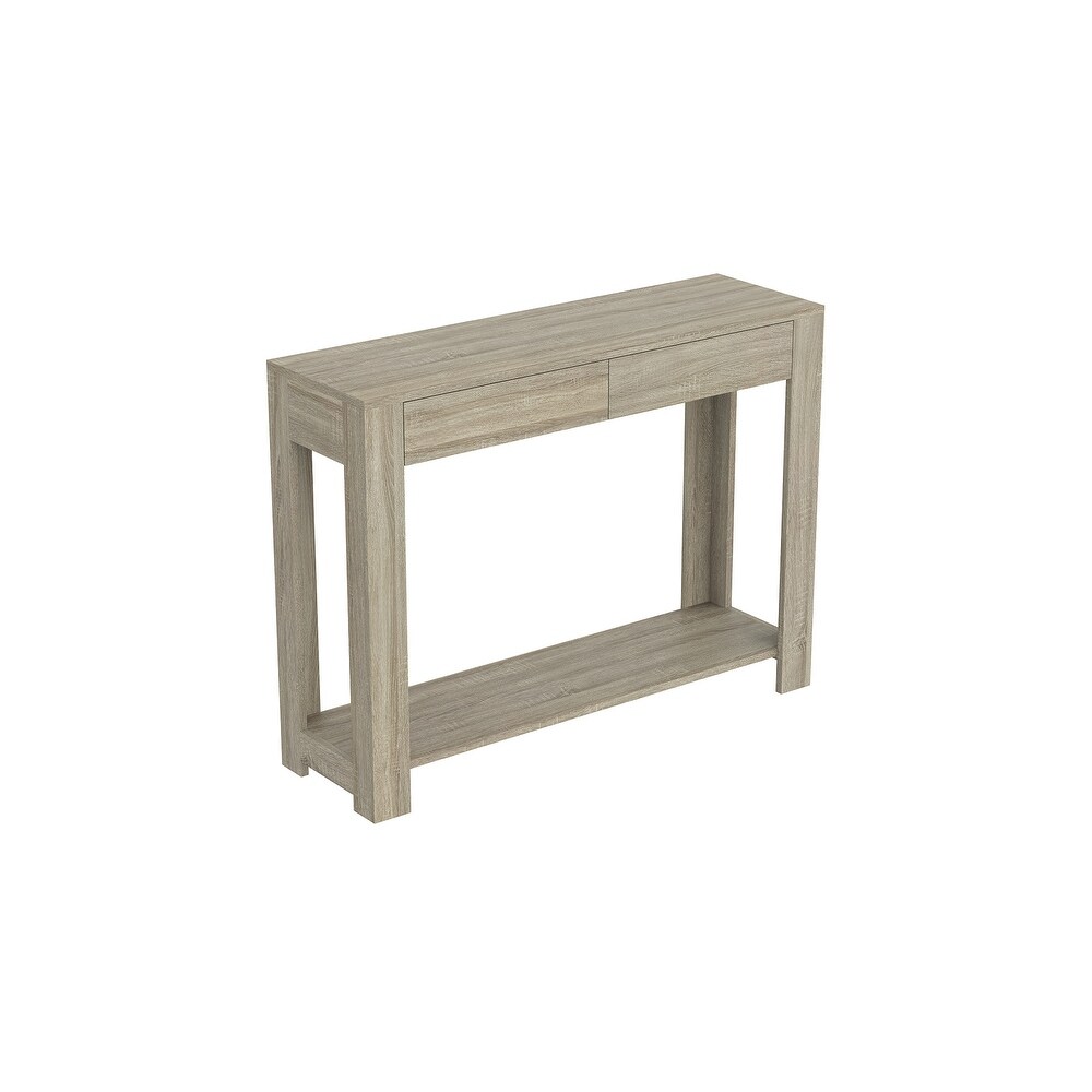 Console Table 40L Dark Taupe 2 Drawers 1 Shelf   40\