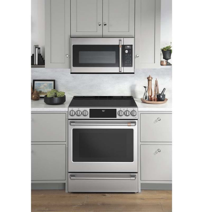 GE Cafe CCES700P2MS1 30Inch 57 cu ft SlideIn Front Control Radiant