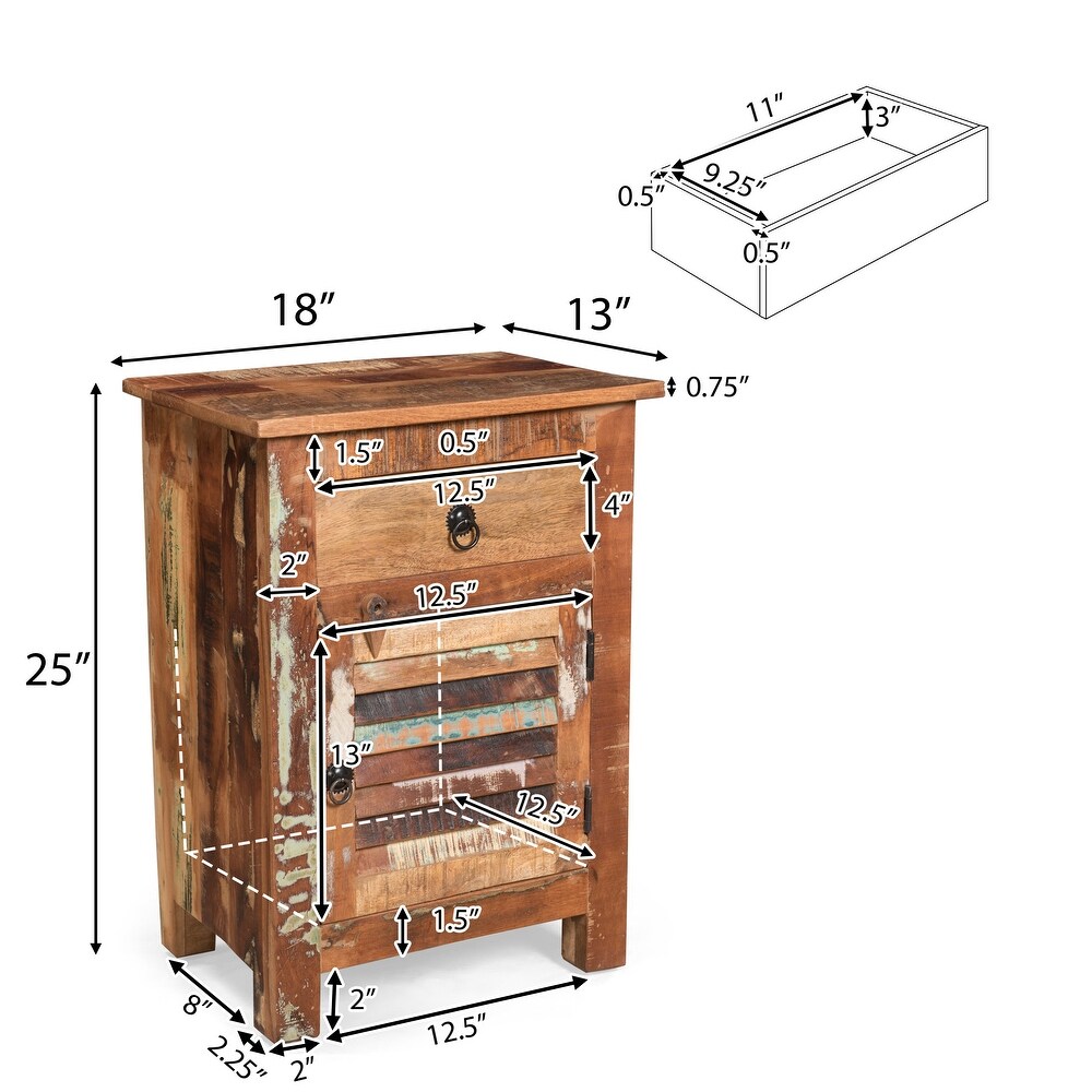 Laveer Boho Handcrafted Wooden Side Table by Christopher Knight Home