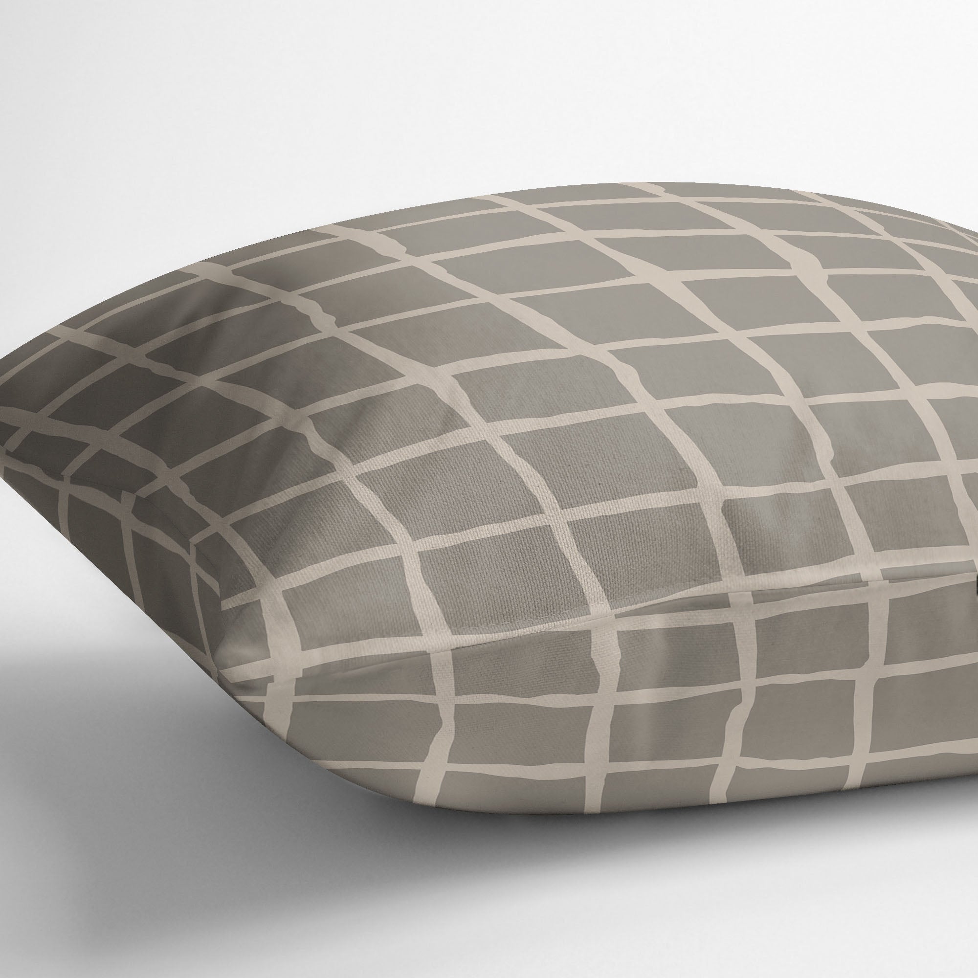 Grid Iron Taupe Outdoor Pillow by Kavka Designs