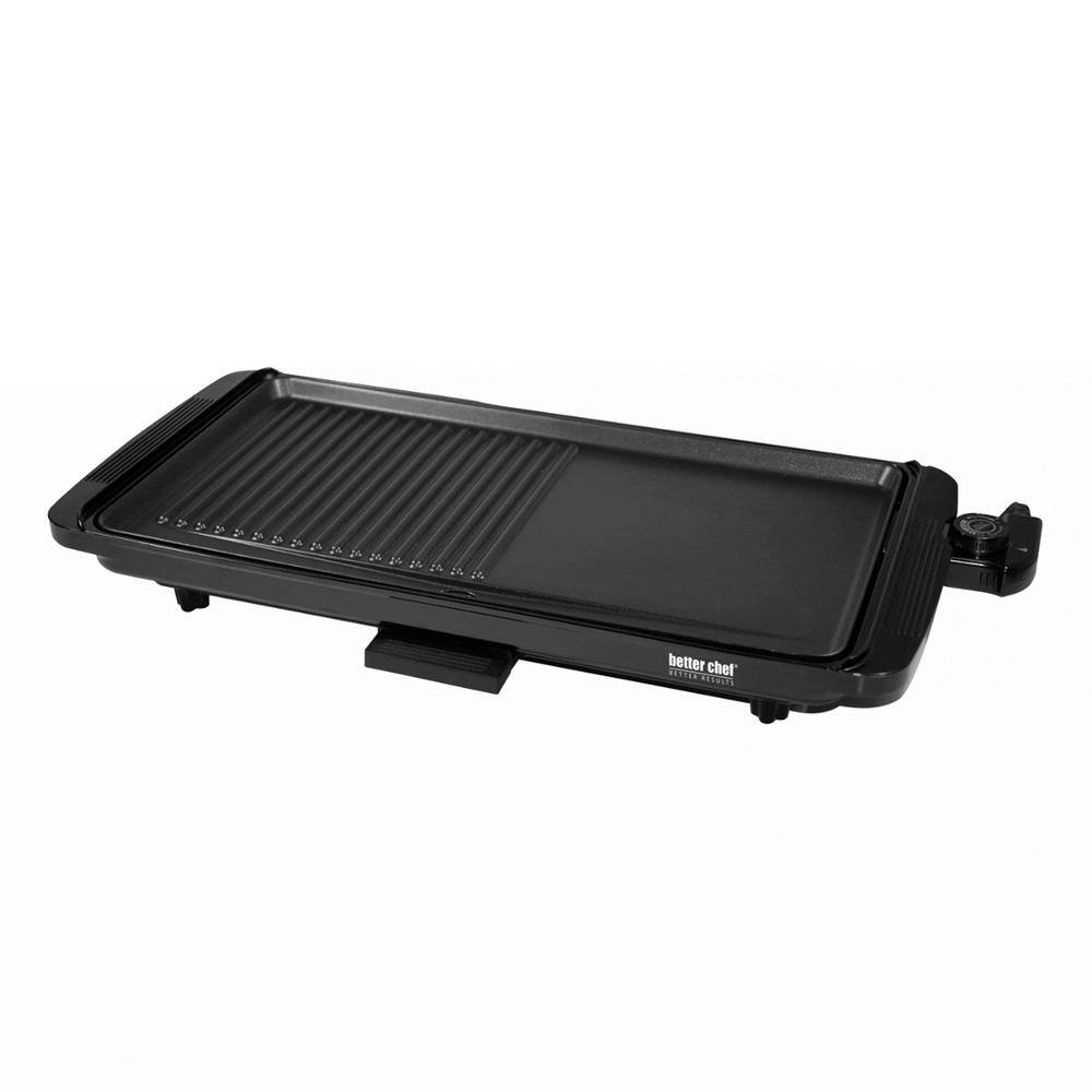 Better Chef 160 sq. in. Black 2-in-1 Family Size Electric Counter Top GrillGriddle 985115086M