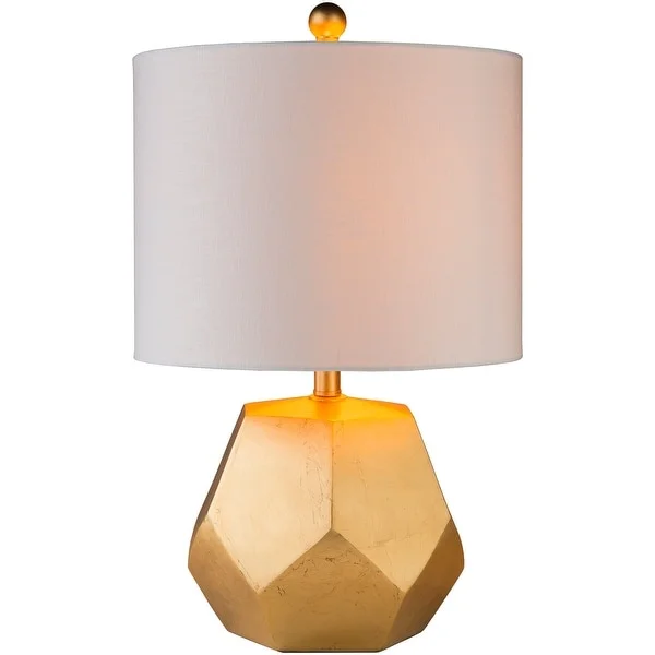 Naahs Table Lamp with Gold Base and Off-White Shade