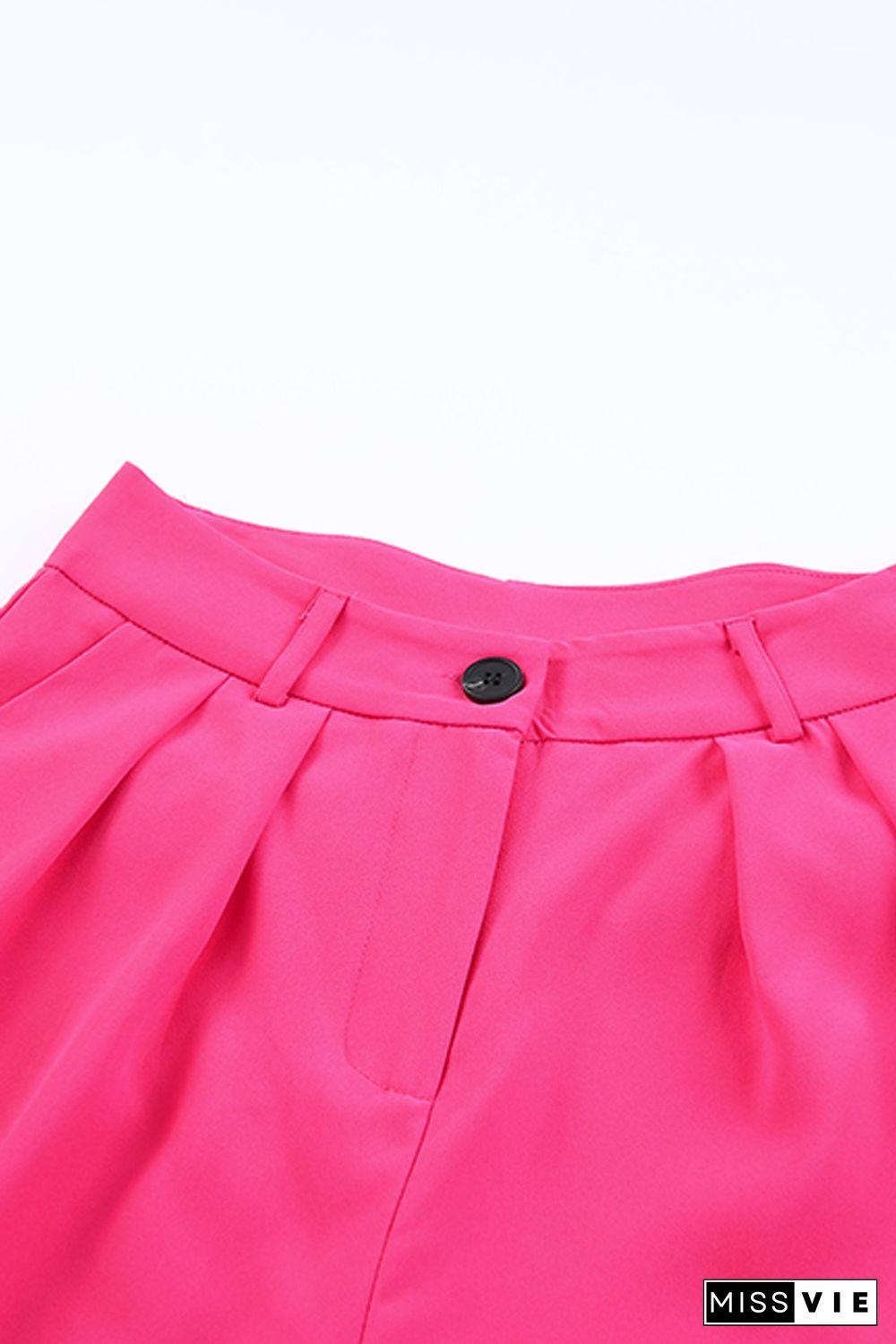 Rose Pleated High Waist Wide Leg Casual Pants