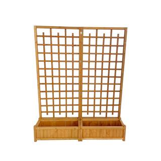 Ejoy 64 in. x 80 in. x 12 in. Solid Wood Garden Trellis with Planter Box TrellisWithPlanter_32x80x12_Combo