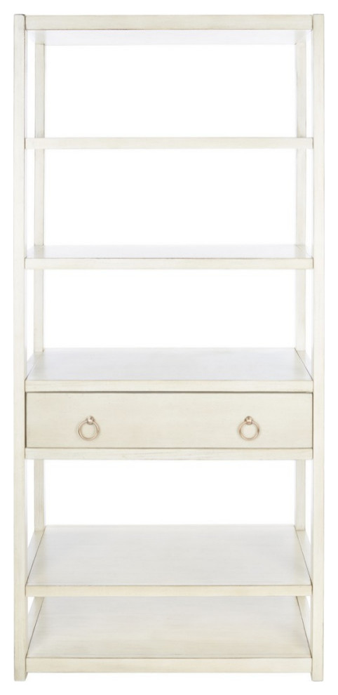 Patti 1 Drawer 5 Shelf Etagere/Bookcase  Antique White   Farmhouse   Bookcases   by Rustic Home Furniture Deco  Houzz