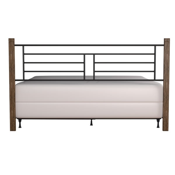 Raymond Headboard With Metal Frame， Dark Brown - - 30595586