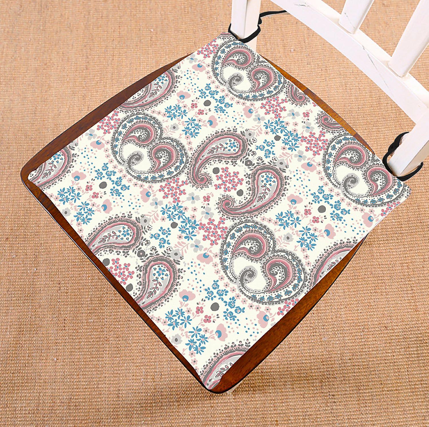 Flower Floral Chair Pad， Paisley Pattern Pink Seat Cushion Chair Cushion Floor Cushion 50x50 Cm