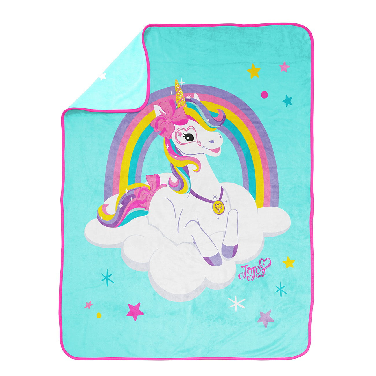 Jojo Siwa Unicorn Cloud Silk Touch Throw， 40 x 50， Microfiber， Pink， Nickelodeon