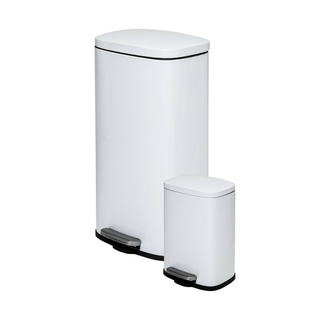 Honey can do 30l And 5l Rectangular Step Trashcans White