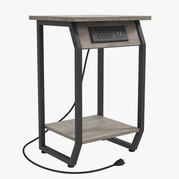 Trinity Side Table With Charging Station Vintage End Table With Usb Charging Ports And Outlets