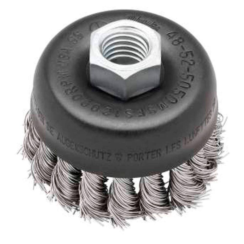 MW 3 in. Stainless Steel Knot Wire Cup Brush 48-52-5050