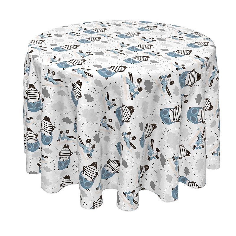 Round Tablecloth， 100% Polyester， 60 Round， Panda Pilot