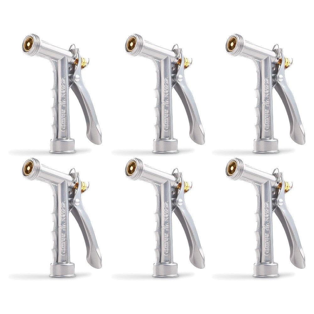 Gilmour Classic Hose Nozzle Spray Threaded Front Rear Control Metal， 6-Pack