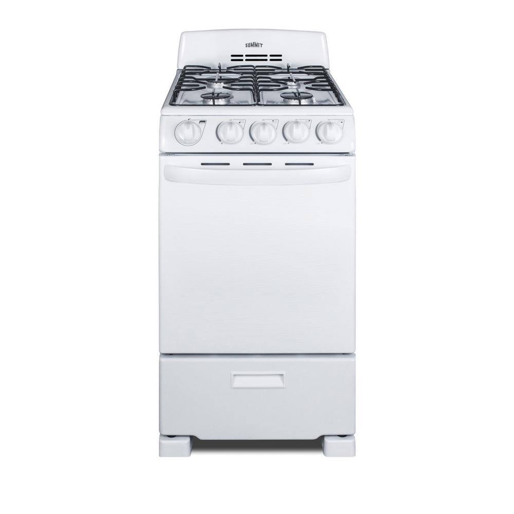 Summit Appliance 20 in. 2.3 cu. ft. Gas Range in White RG200WS1