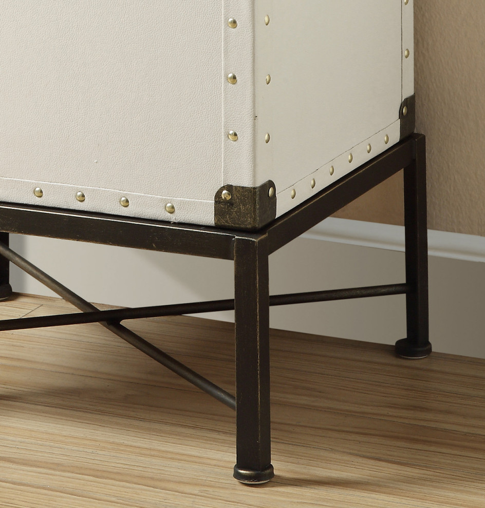 Trunk style Accent Cabinet  White   Industrial   Side Tables And End Tables   by 1PerfectChoice  Houzz