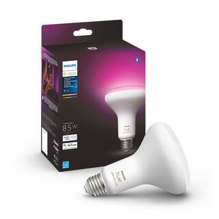 Philips Hue 85-Watt Equivalent BR30 Smart LED Color Changing Light Bulb with Bluetooth (1-Pack) 577956