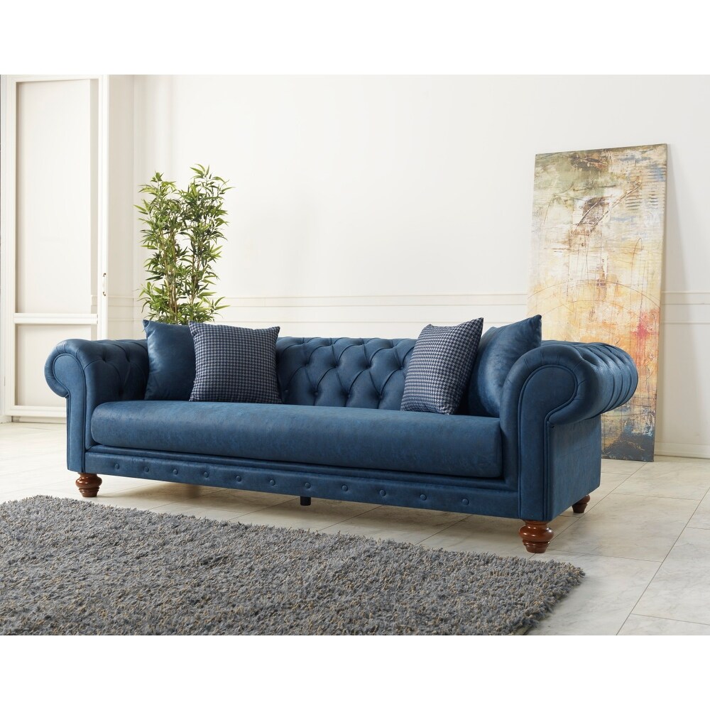 Benjamin Single Cushion Chesterfield 4 piece Living Room Two Sofa and Two Chair set