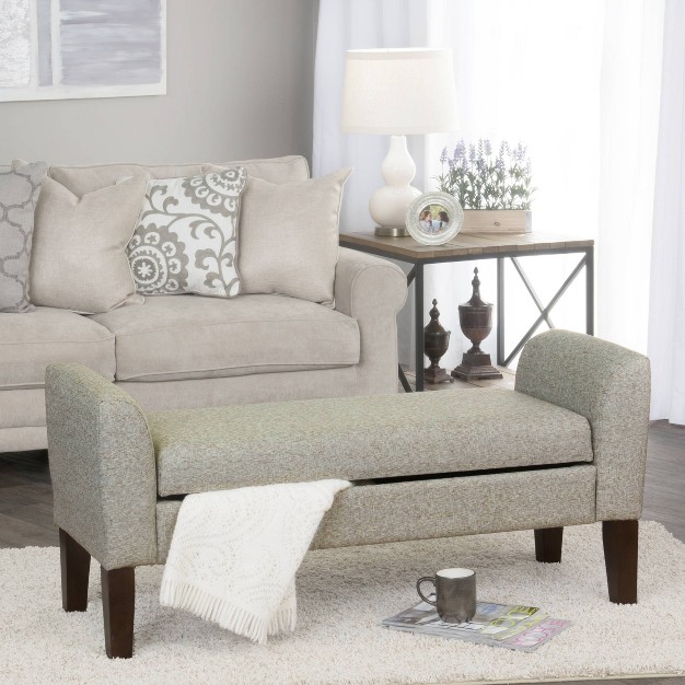 Tara Storage Bench Settee Gray Homepop