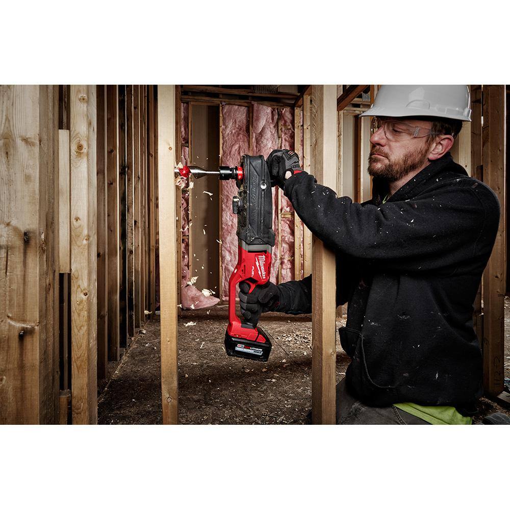 MW M18 FUEL 18-Volt Lithium-Ion Brushless Cordless GEN 2 SUPER HAWG 716 in. Right Angle Drill w9pc PACKOUT Hole Saw Kit 2811-20-49-56-9295