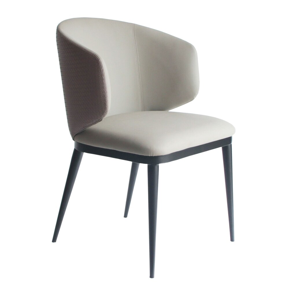 Modrest Caplan Modern Beige Leatherette Dining Armchair