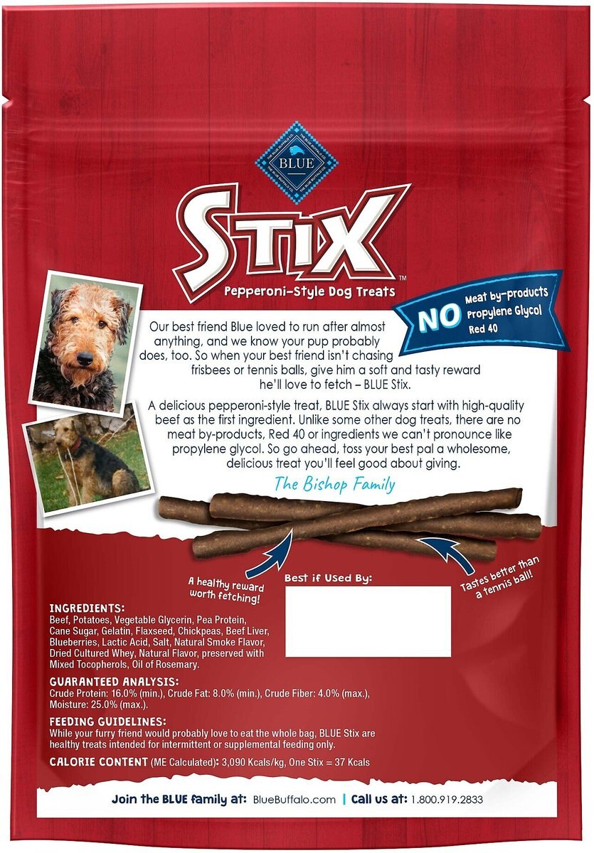 Blue Buffalo Blue Stix Beef Recipe Pepperoni-Style Dog Treats