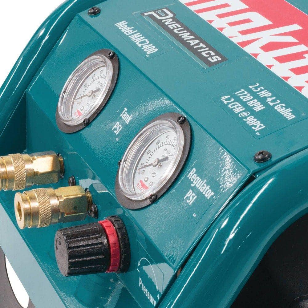 Makita 4.2 Gal. 2.5 HP Portable Electrical 2-Stack Air Compressor MAC2400