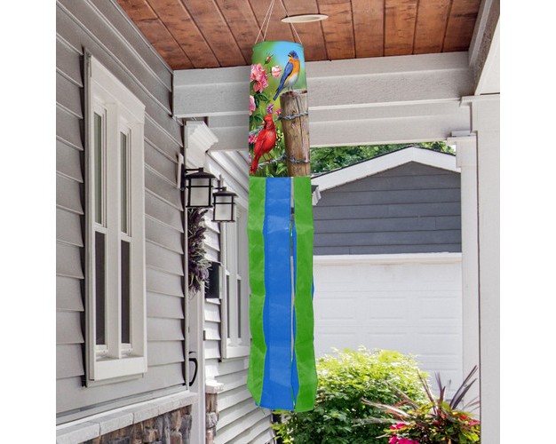 Briarwood Lane Spring Fence Post Birds Windsock Wind Twister 40x6