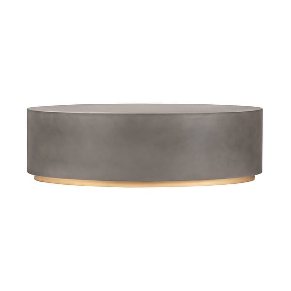 Anais Concrete and Brass Oval Coffee Table